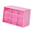 thumbnail image 3 of Organizador de cajones pequeño para escritorio, organizador de cuentas para mujeres y niñas, caja de almacenamiento para joyería, suministros de arte, Rosa 9 Cajones, 3 of 8
