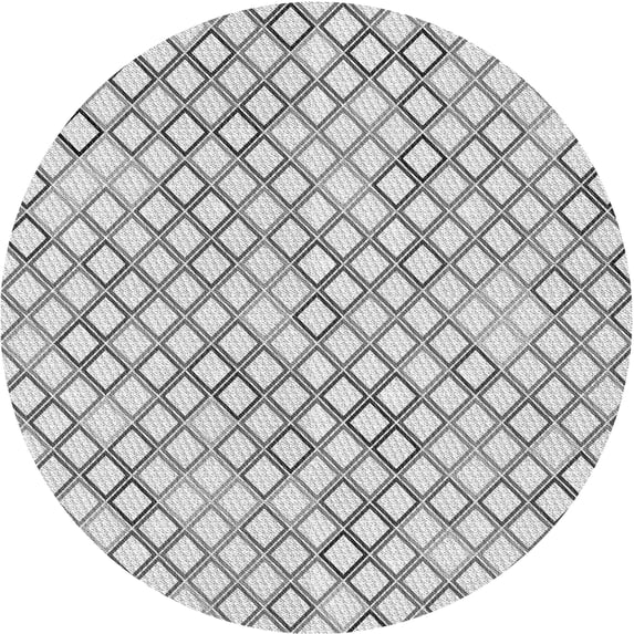 Ahgly Company Machine Washable Indoor Round Transitional Platinum Gray Area Rugs, 7' Round