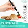 thumbnail image 2 of O'Creme Black Stainless Steel Precision Kitchen Culinary Fine-Tip Tweezer Tongs, 1 with Curved Tip and 1 with Straight Tip, 2 of 6