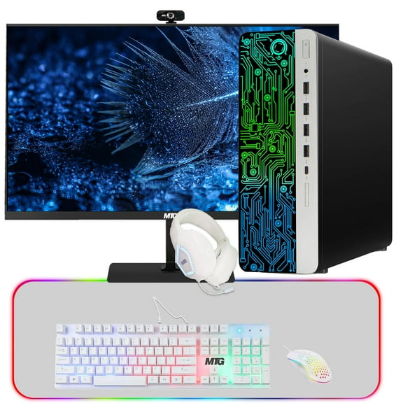 Restored HP G3 Gaming Desktop PC,Intel Core i5 6th Gen,AMD RX 550 Graphics,32GB RAM,512GB SSD,MTG New 27 Inch Monitor,Gaming Kit Webcam,WiFi,Windows 11 Pro