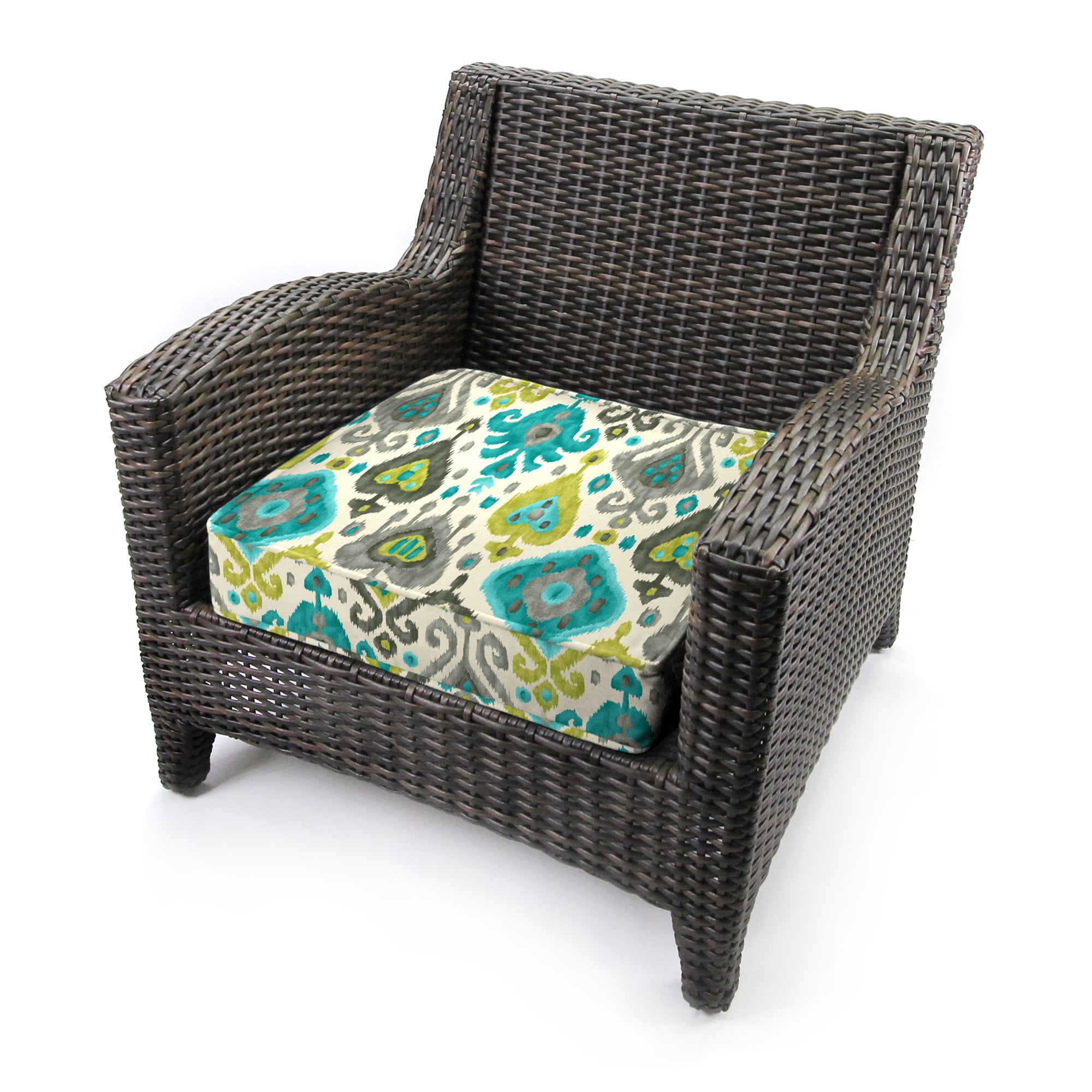 Jordan Manufacturing 22.5" x 22.5" Square Outdoor Deep Seat Cushion with Ties and Welt