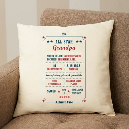 Personalized All About You Ticket Stub Pillow