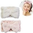 thumbnail image 1 of 2 diademas elásticas ajustables de microfibra con lazo para maquillaje facial, para spa, yoga, deportes, ducha, para niñas y mujeres (tipo 2), 1 of 5
