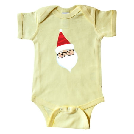 

Inktastic Santa Claus Hipster Santa Winking Santa Red Hat Gift Baby Boy or Baby Girl Bodysuit