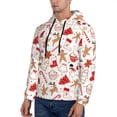 thumbnail image 3 of Honeii Gingerbread Holiday Sweets Pattern Mens Hoodies Men's Loose Sleeve Sweatshirt,Pullover Hooded Sweatshirt for Men,Essentials Hoodie-Small, 3 of 7