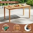 thumbnail image 4 of Gymax Table à Manger Rectangulaire d'Extérieur 4-6 Personnes Grande Table Bistro de Patio en Bois d'Acacia, 4 of 10