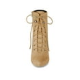 thumbnail image 6 of BLISSFUL STEP Women's Ankle Boots Faux Suede Lace Up Pointed Toe Stiletto Heel Ankle Booties Camel 8, 6 of 7