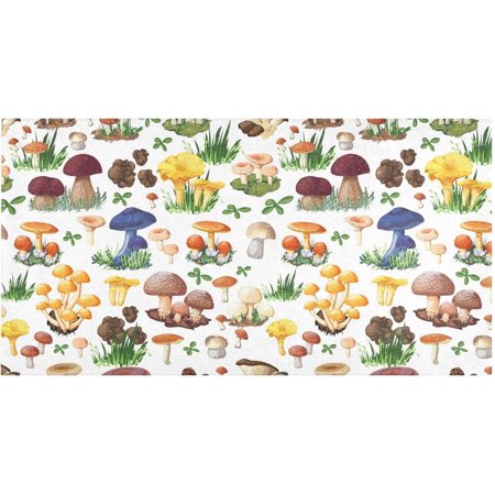 Bestwell Mushroom Fungus 39" x20" Soft and Absorbent Bathroom Rugs,Quick Dry Machine Washable Bath Mat for Bathroom Kitchen Bathtub