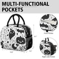 thumbnail image 6 of Womens Black and White Halloween Doodle Pattern Lunch Box for Work,Insulated Lunch Bag for Women,Loncheras Para Mujer,Leakproof Adult Lunch Bag for Work,Beach,Travel,Picnic,Camping, 6 of 7