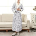 thumbnail image 4 of Couples Pajamas Matching Sets Unisex Thick Terry Cloth Bathrobes Oversized Kimono Spa Full Length Fleece Long Winter Sleepwear Grey M, 4 of 4