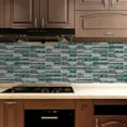 thumbnail image 4 of 12Sheet Self Adhesive Tiles Stickers 9.68 x 4.72inch Green Green Marbling DIY Decals Waterproof Peel and Stick Kitchen Backsplash Mosaic Tile Wall, 4 of 6