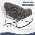 thumbnail image 6 of Villeston Outdoor Rattan Rocking Chair, Striped Upholstery, Gray, 6 of 9