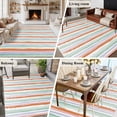 thumbnail image 6 of 5x7 Area Rugs, Abstract Orange, Non-Skid Rubber Backing Large Rectangle Rugs - Living Room Bedroom Home Office, Geometric Striped Ombre Green Indoor Floor Mat Carpets Washable Rug, 6 of 9