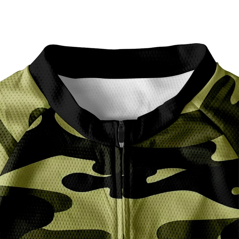 Camo style bike jersey, cycling shirt with camo print, unqiue