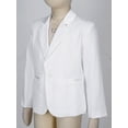 thumbnail image 5 of iiniim Kids Boys Long Sleeve Blazer Coat One-Button Gentleman Suit Formal Jacket Outerwear for Evening Party White 8, 5 of 7