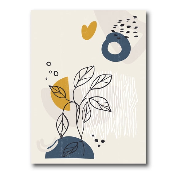 Ancient Boho Art Minimalistic Flowers II 8 in x 12 in Painting Canvas Art Print, by Designart