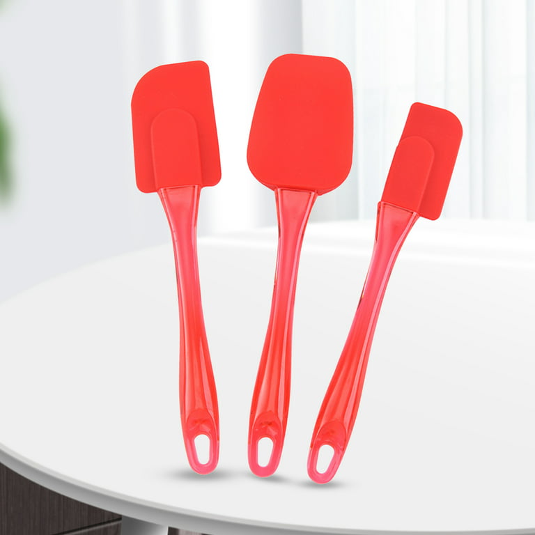 Bundlepro 3 Pack Small Silicone Spatula Set,Non-Stick Flexible Rubber  Spatulas for Cooking, Red 