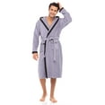 thumbnail image 4 of Men’s Terry Hooded Robe Spa Waffle Weave Bathrobe for Men 100% Cotton Robes Gray XXL, 4 of 8
