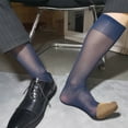 thumbnail image 4 of Yokua Stretchy Nylons Sheer Knees High Dress Socks Over the Calf Dress Socks for Men, 4 of 21
