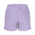thumbnail image 3 of KDDYLITQ Womens Shorts Elastic High Waisted Wide Leg Loose Fit Trousers Plaid Ruffle Gym Sweat Pants Spring 2026 Travel Joggers with Pockets Purple M, 3 of 4