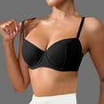 thumbnail image 4 of WCMZJ Balconette T Shirt Bras for Women Sexy Flexible Underwire Bra with Balconette Neckline Pillowy Spacer Cups Black 85B, 4 of 5