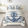 thumbnail image 3 of Homewish Vintage Nautical Anchor Bedding Comforter Set 7pcs, Fashion Abstract King Bedding Sets, Teens Kids Boys Girls Reversible Bed Sheets, Microfiber Bedroom Decor, 3 of 8