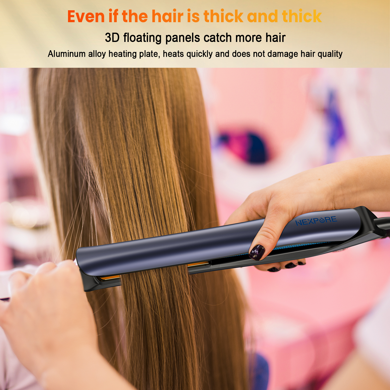 NEXPURE 1 Inch Flat Iron Hair Straightener and Curler, 2 in 1 Ceramic Flat Iron with Floating Plates, Fast Heat Up, Dual Voltage