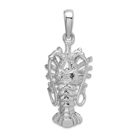 12mm 925 Sterling Silver Rhodium Plated Polished Medium Florida Lobster Pendant Necklace Pendant for Women