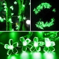 thumbnail image 4 of KOMI Solar Flower String Lights Green Lights Outdoor Waterproof 50 LED St Patricks Day Fairy Lights Decorations Garden Patio Fence Yard Spring (Green), 4 of 7