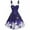 Purple, variant on Pisexur Christmas Dress Women Vintage Christmas Color Snowflake Print Off Shoulder Wedding Guest Dress for Women, Xmas Party Swing Dress
