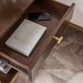 thumbnail image 6 of Leick Home Claudette Modern Solid Wood and Metal Nightstand with USB-C Charging Station, Walnut/Gold, 6 of 18