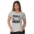 thumbnail image 4 of Single Mom Funny Dying Battery Joke Womens Slim Fit Graphic Tee Brisco Brands M, 4 of 5