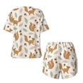 thumbnail image 6 of "Wukai Squirrel And Leaves Women's Pajama Set - Short-Sleeve Top and Shorts with Elastic Waistband and Pockets for Loungewear, Yoga, and Casual Wear-3X-Large, 6 of 8