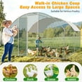 thumbnail image 4 of Ktaxon 13' x 10' Metal Chicken Coop with Run, Walkin Poultry Cage for Yard with Waterproof Cover, Doom Roof for Hen House, Duck and Rabbit, 4 of 8