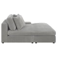thumbnail image 3 of Pemberly Row Modern Velvet Upholstered Reversible Sectional Morning Fog, 3 of 15