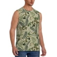 thumbnail image 2 of Uemuo Tropical Plants Green Pattern Men's Sleeveless T-Shirt,Muscle Athletic Tank Top, Moisture-wicking Quick-dry Breathable Classic Tee Top for Gym Run Outdoor Sports-3X-Large, 2 of 8
