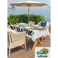 thumbnail image 5 of Outdoor Tablecloth with Umbrella Hole for Patio/Picnic/Party/Camping, Country Sunflowers Waterproof Table Cloth Rectangle Table Cover Washable, Welcome Rustic Truck Floral Farmhouse (60"x 84"), 5 of 8