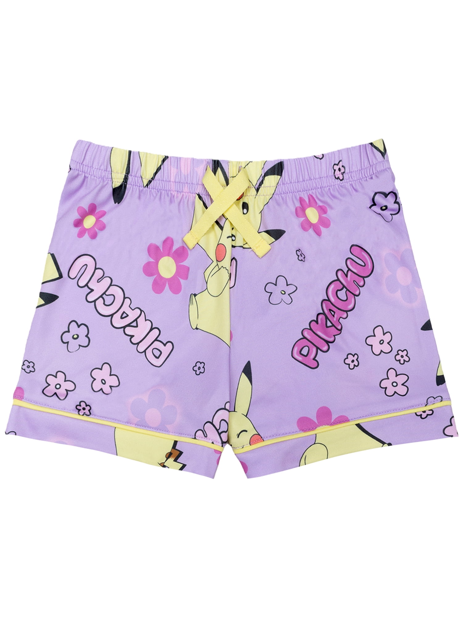Pokemon Girls Button Front Top and Shorts Pajama Set, 2-Piece, Sizes 4-12