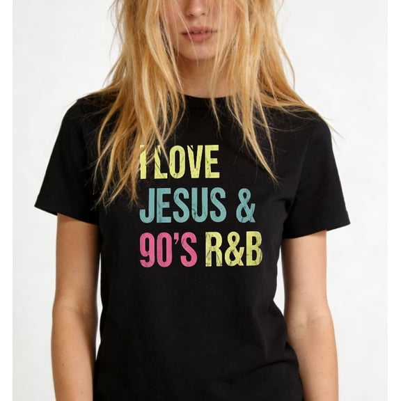 Vintage inspired Graphic for Adults I Love Jesus 90s RB Casual Tee print T Shirt