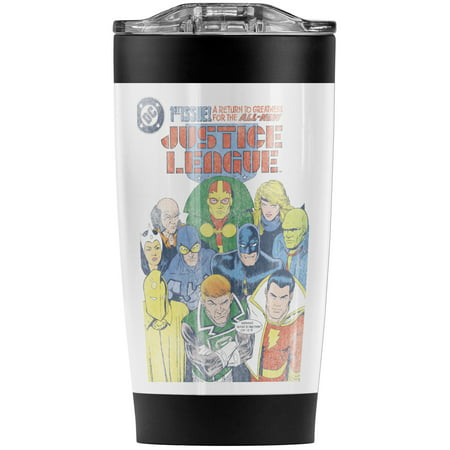 

Justice League #1 Cover Superheroes Stainless Steel Tumbler 20 oz Coffee Travel Mug/Cup Vacuum Insulated & Double Wall with Leakproof Sliding Lid | Great for Hot Drinks and Cold Beverages