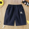 thumbnail image 2 of Boys' Shorts Breathable Solid Color Cargo Shorts with Pull-on Elastic Waistband and Pockets Boys Clothes Jogger Shorts,Z8-Navy,3-4 Years, 2 of 4