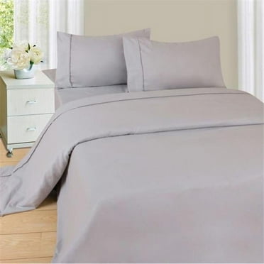 Lavish Home Series 1200 3 Piece Twin Sheet Set - Silver