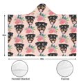 thumbnail image 3 of Wearable Blanket,Rottweiler and Pioneer Flower Hooded Wearable Flannel Blanket for Adults & Teens,Winter Poncho Shawl Wrap Cape Cozy Anti-Pill,60"x80", 3 of 5