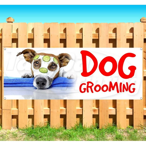 Dog Grooming 13 oz Vinyl Banner With Metal Grommets