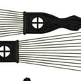 thumbnail image 3 of MasteelfCA 2pcs of One Set Steel Needle Comb Fan-shaped Comb Wide Tooth Comb Plastic Handle Hair Detangling Comb Hairdressing Rake Comb Slick Styling Hair Brush for Man Boy Home Salon Barber, 3 of 9