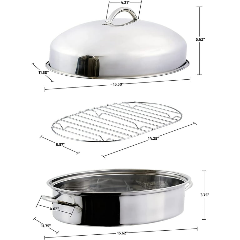 Baking Tray with Rack and Lid Stainless Steel Oven Trays with Rack US