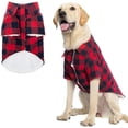 thumbnail image 4 of Abrigo de invierno para perros a cuadros de estilo británico, abrigo para perros resistente al viento y al frío, chaqueta para perros, chaleco para perros pequeños, medianos y grandes con bolsillo, 4 of 5