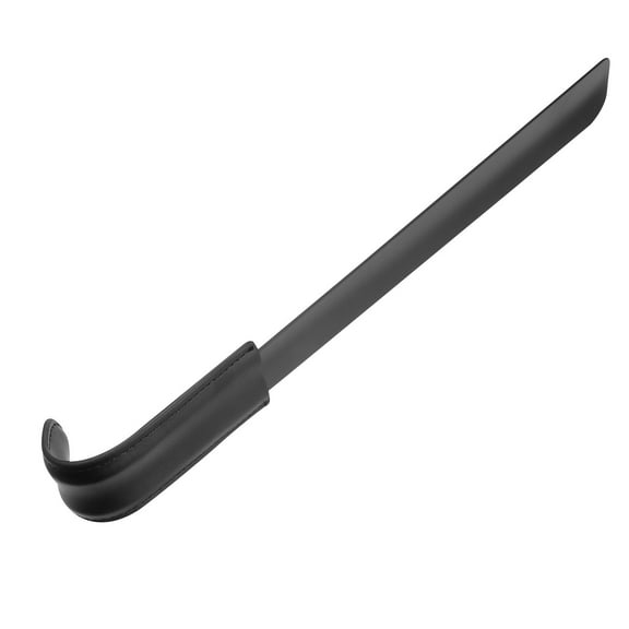 1PC Handled Shoe Horn Leather Covered Stainless Steel Shoehorn for Boots Sneaker Pantshoes (Black)
