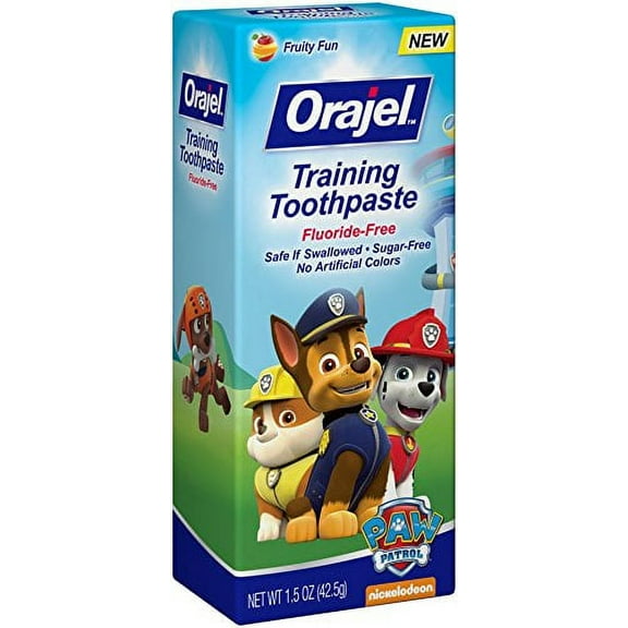 4 Pk Orajel Toddler Training Toothpaste Paw Patrol Tooty Fruity Flavor 1.50oz Ea