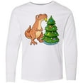 thumbnail image 3 of Inktastic Tyrannosaurus Rex Decorating Christmas Tree Long Sleeve Youth T-Shirt, 3 of 5